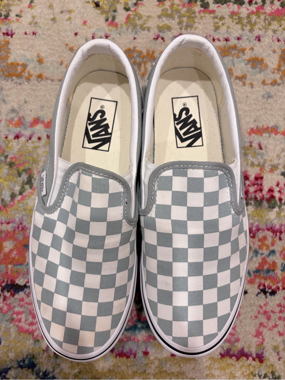 *NWOT* Vans Slip-On Checkerboard Sneakers - Blue & White